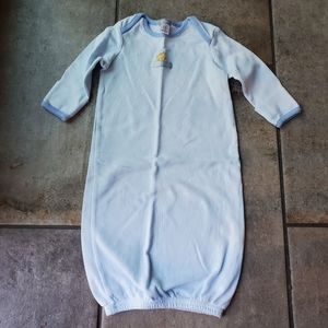 Carters Sleeper Sleep Sack Blue White Striped Boy Tiger Baby Cotton 0-3M Vintage